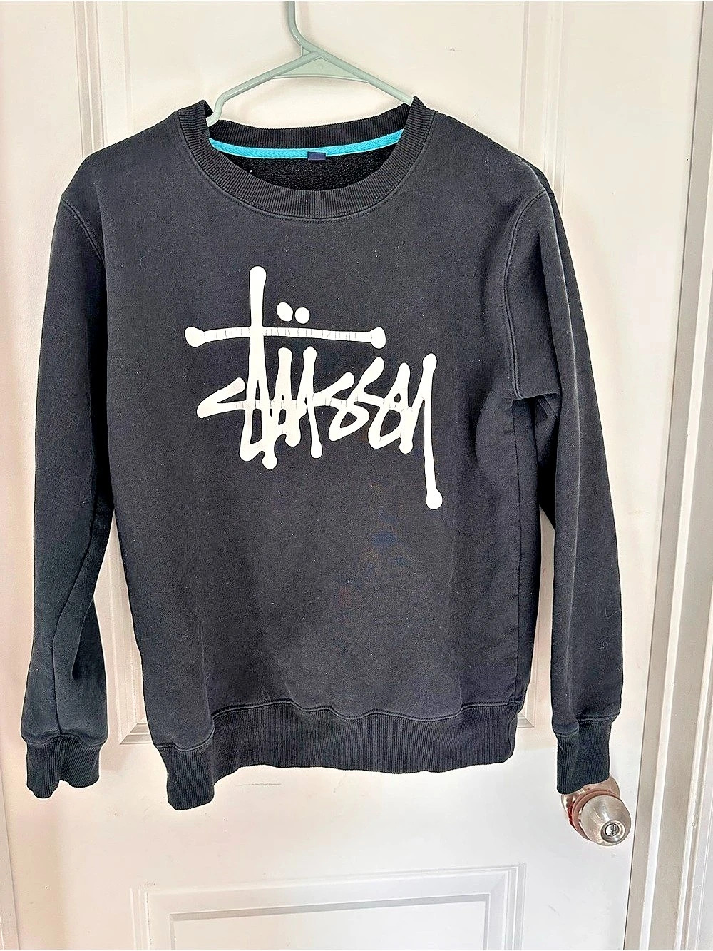 Stussy Basic Stüssy Crew Sweatshirt Black & White XL
